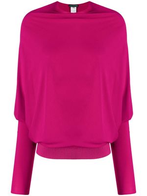 Herve L. Leroux long-sleeve draped blouse - Pink