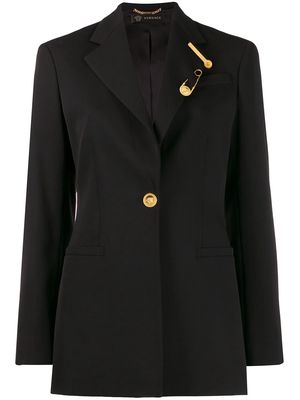 Versace tailored long-length blazer - Black