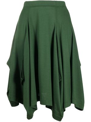 Issey Miyake Pre-Owned 1980s asymmetric wool skirt - Green