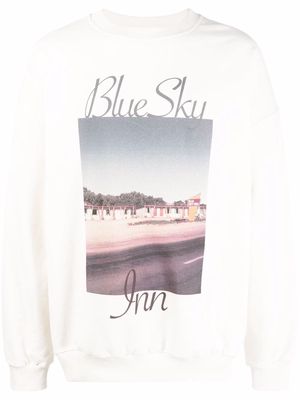 BLUE SKY INN retro print logo sweatshirt - Neutrals