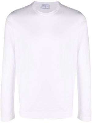Fedeli longsleeved crewneck cotton T-shirt - White