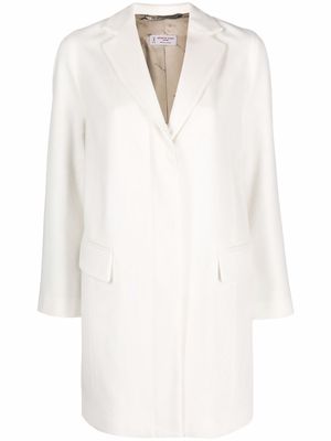 Alberto Biani buttoned up wool coat - White