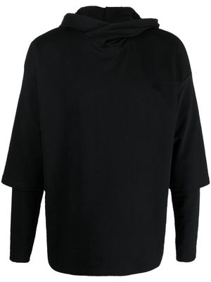Alchemy layered drop-shoulder hoodie - Black