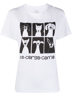 10 CORSO COMO dog-print cotton T-shirt - White