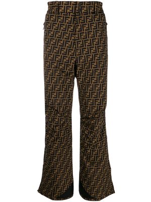 Fendi FF-logo ski trousers - Brown