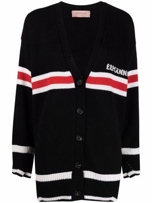 Ermanno Ermanno striped knitted cardigan - Black