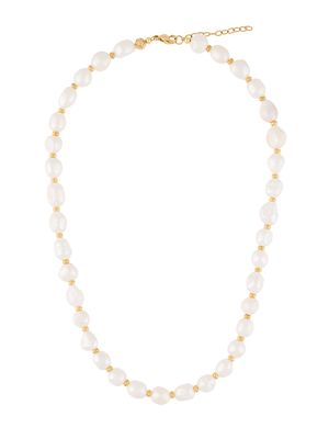 Nialaya Jewelry freshwater baroque pearl choker - White