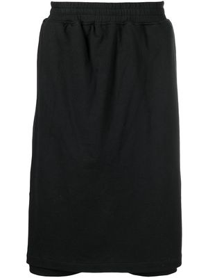 KTZ skirt-overlaid drop-crotch shorts - Black