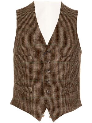 Polo Ralph Lauren houndstooth pattern waistcoat - Brown