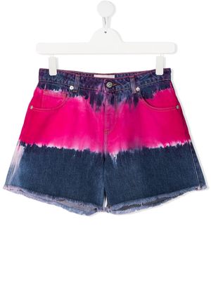 Alberta Ferretti Kids TEEN tie-dye denim shorts - Pink