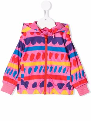 Stella McCartney Kids geometric-print zip-up hoodie - Pink