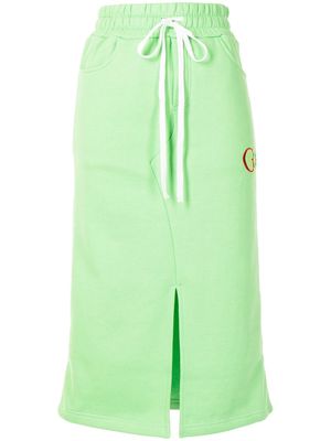 goodboy logo-embroidered jersey midi skirt - Green