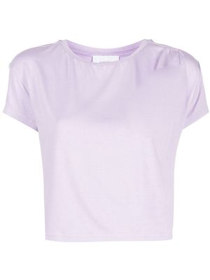 Marchesa Notte round neck cropped T-shirt - Purple