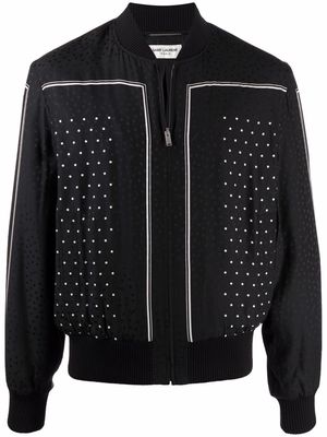 Saint Laurent polka-dot pattern bomber jacket - Black