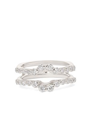 Annoushka 18kt white gold Marguerite diamond full jacket ring - Silver