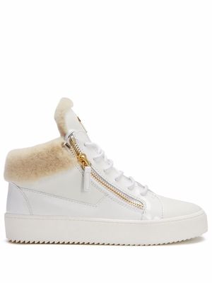 Giuseppe Zanotti Kriss leather mid-top trainers - White