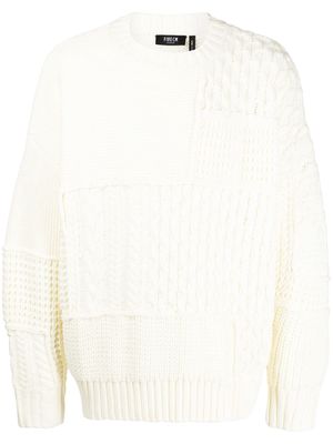 FIVE CM chunky cable-knit long-sleeve jumper - White