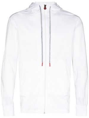 Kiton zip-up cotton hoodie - White
