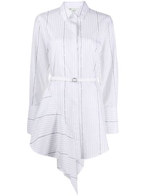 Off-White striped asymmetric mini shirt dress