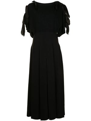 UNDERCOVER shoulder-tie cotton dress - BLACK