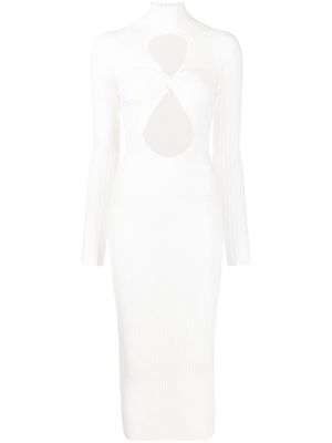 Dion Lee cut-detail knit dress - White