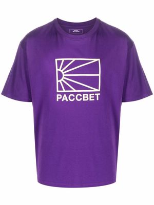 PACCBET logo-print cotton T-Shirt - Purple
