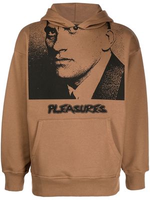 Pleasures logo-print pullover hoodie - Brown