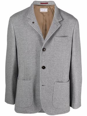 Brunello Cucinelli notched-lapels single-breasted blazer - Grey
