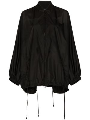 Valentino knit detail batwing raincoat - Black