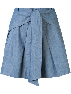 3.1 Phillip Lim belted pussybow shorts - Blue