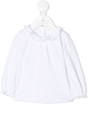 Knot Sori ruffle-trimmed blouse - White