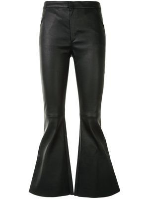 Drome bell-flare leather trousers - Black