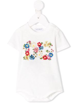 Dolce & Gabbana Kids DG floral-print body - White