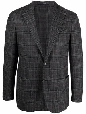 Lardini check-print wool blazer - Grey