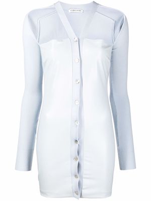 ALESSANDRO VIGILANTE cut-out button-up knitted dress - Blue