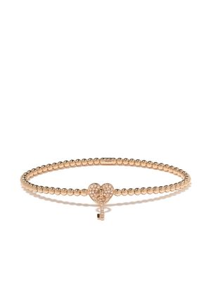 Monan 18kt rose gold diamond heart detail bracelet