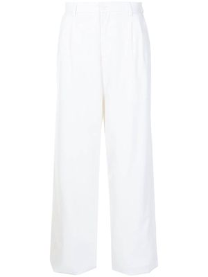 Emporio Armani pleat-detail wide-leg trousers - White