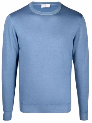 Fedeli crew-neck knitted jumper - Blue