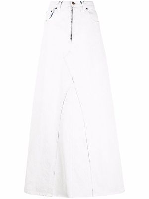 Maison Margiela high-waisted denim maxi skirt - White