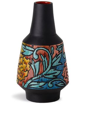 Nuove Forme Madras floral-embossed vase - Black