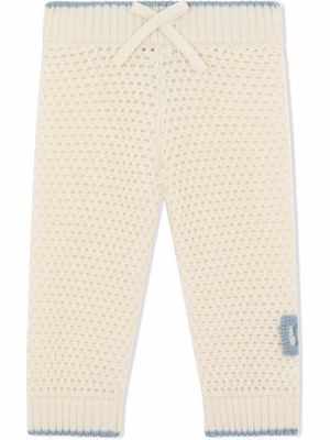 Dolce & Gabbana Kids virgin wool waffle-knit trousers - White