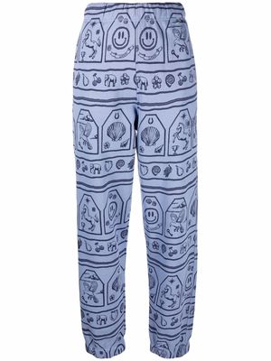 GANNI graphic-print track pants - Blue