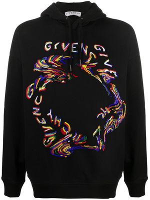 Givenchy beaded distorted logo hoodie - Black