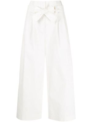 3.1 Phillip Lim paperbag-waist wide-leg cropped trousers - White