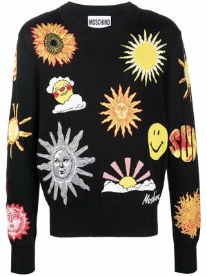 Moschino sunflower knit jumper - Black