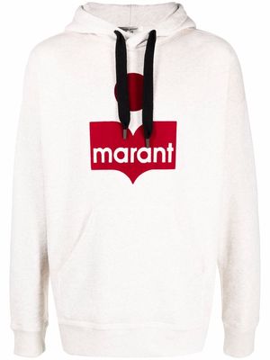 Isabel Marant Miley logo-print hoodie - Neutrals