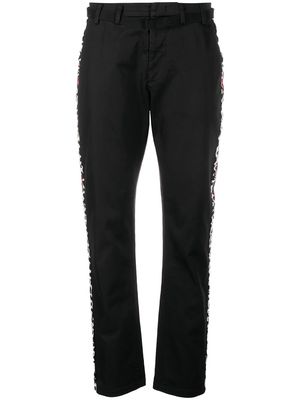 Nº21 side stripe straight-leg trousers - Black