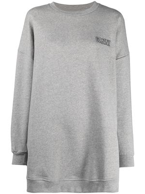 GANNI logo-embroidered oversize sweatshirt - Grey