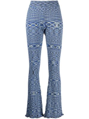 Holzweiler Dahlia space-print knitted trousers - Blue