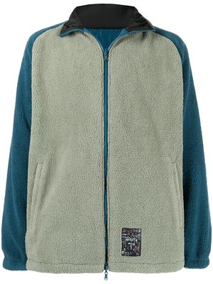 SPORT b. by agnès b. reversible colour-block fleece jacket - Green